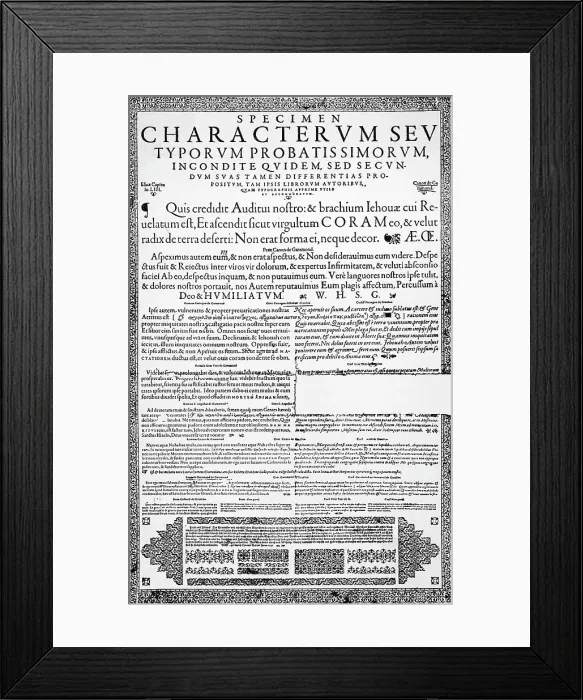 Framed Print : Specimens Of Garamond Type