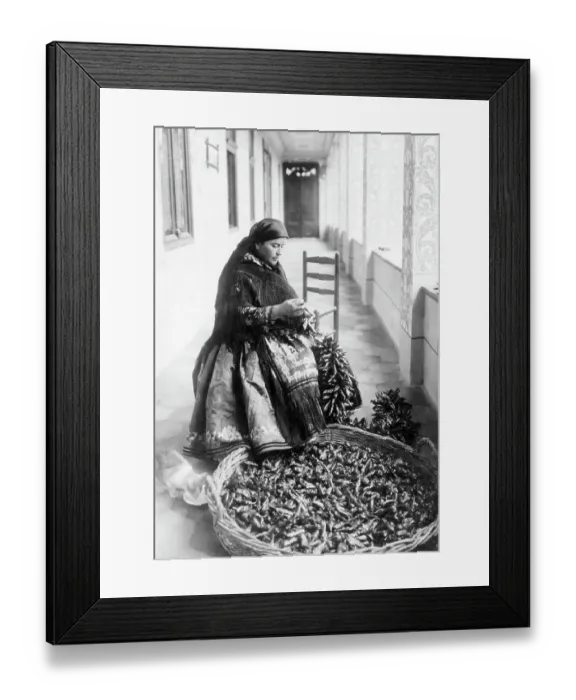 Framed Print : Peasant Strings Paprika Onto Cord Framed Print : Peasant Strings Paprika Onto Cord