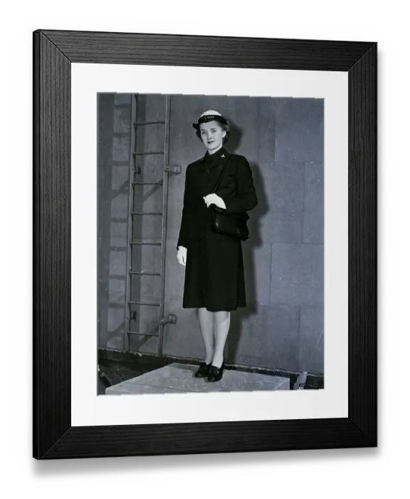 Framed Print : Woman Wearing Uniform Of Us Navy Framed Print : Woman Wearing Uniform Of Us Navy