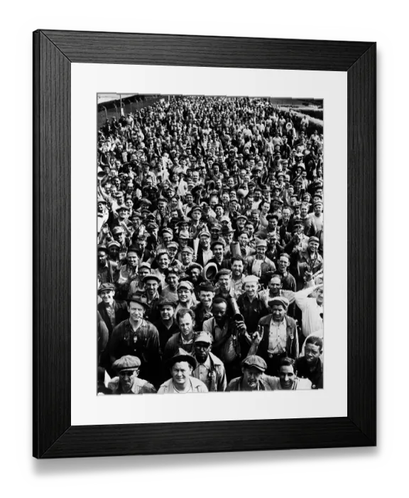 Framed Print : Crowd Of Workers In Factory Court; Wwii Framed Print : Crowd Of Workers In Factory Court; Wwii