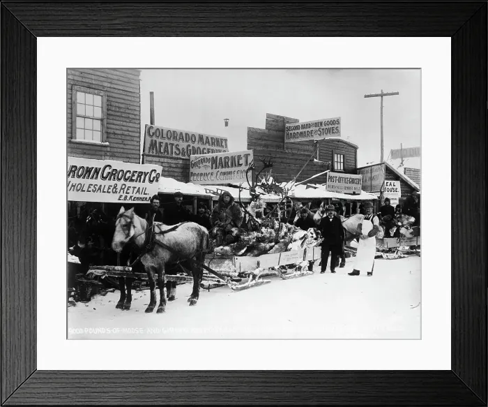 Framed Print : Klondike Gold Rush Moose Delivery Framed Print : Klondike Gold Rush Moose Delivery