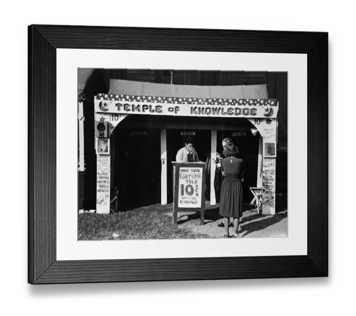 Framed Print : Fortuneteller Booth Showing Posters Framed Print : Fortuneteller Booth Showing Posters