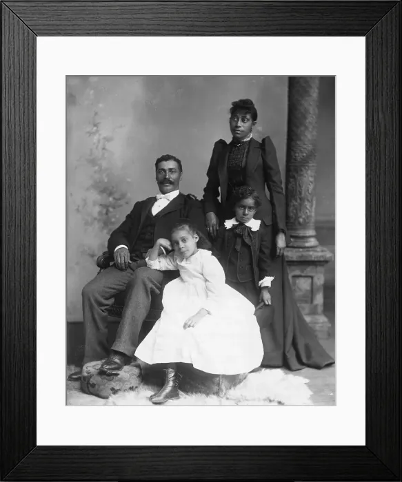 Framed Print : Distinguished Couple with Their Children Framed Print : Distinguished Couple with Their Children