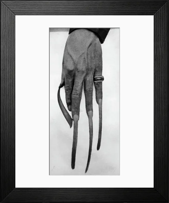 Framed Print : Hand with Long Fingernails Framed Print : Hand with Long Fingernails