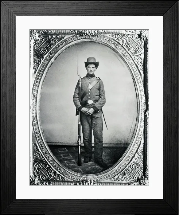Framed Print : Well-Equipped Confederate Private Framed Print : Well-Equipped Confederate Private