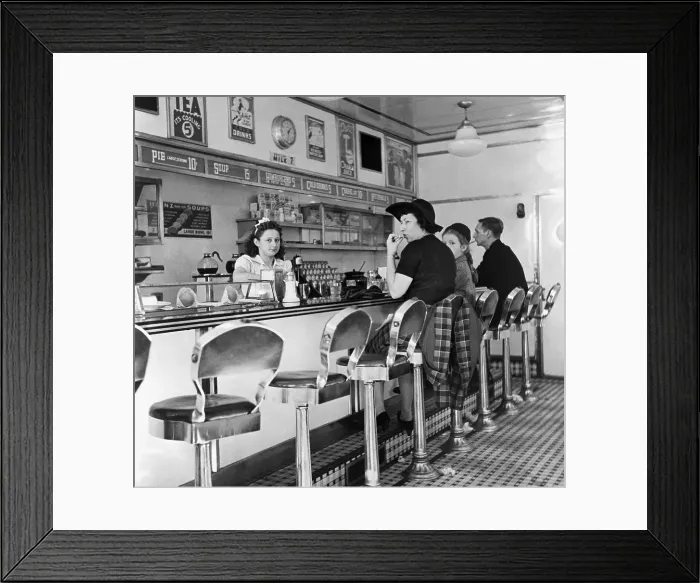 Framed Print : Soda Fountain And Hamburger Stand Framed Print : Soda Fountain And Hamburger Stand