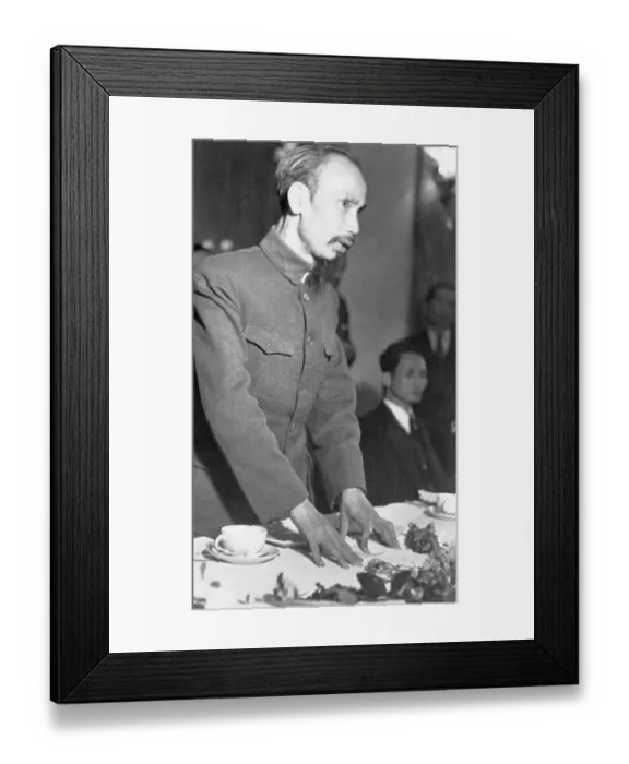 Framed Print : Ho Chi Minh W / Hands On Table Framed Print : Ho Chi Minh W / Hands On Table