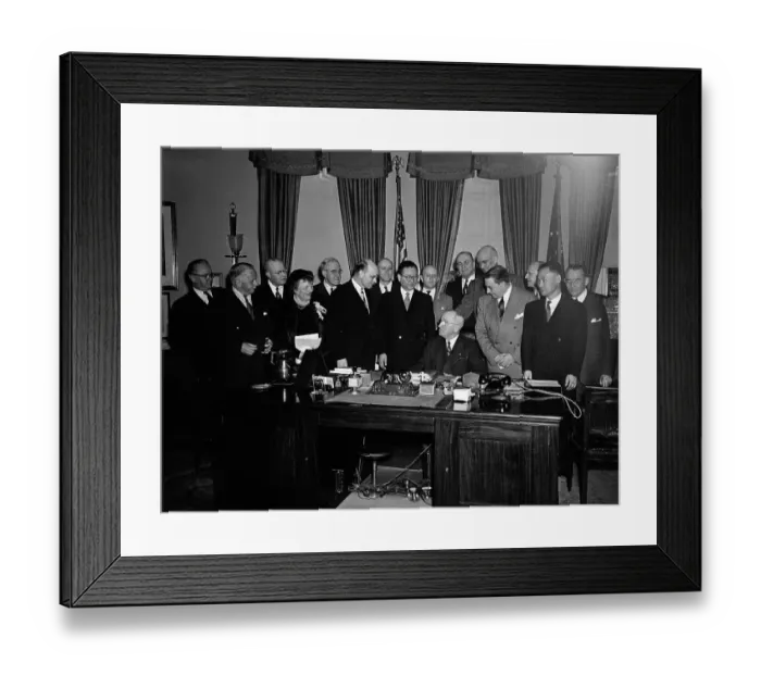 Framed Print : President Truman Speaking with Others Framed Print : President Truman Speaking with Others