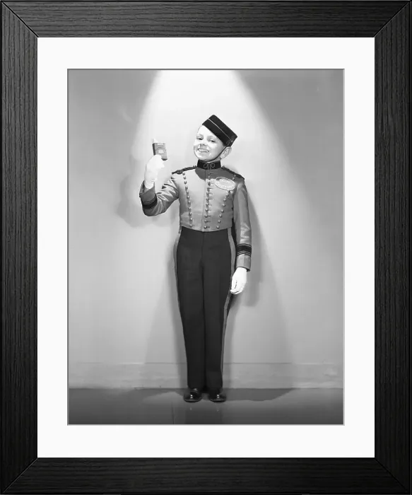 Framed Print : Young Johnny Bellhop in Philip Morris Advertisment