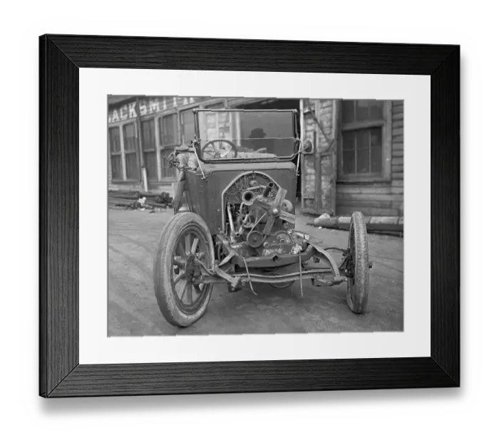 Framed Print : Exposed Engine of Early Automobile Framed Print : Exposed Engine of Early Automobile