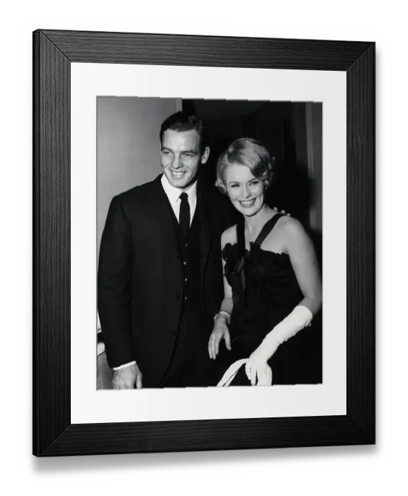 Framed Print : Jean Seberg & Sean Garrison Smiling Framed Print : Jean Seberg & Sean Garrison Smiling