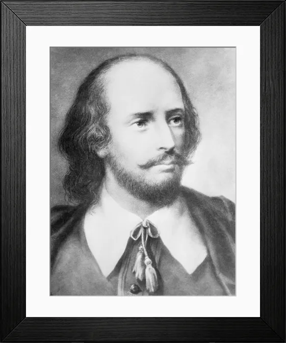 Framed Print : Illustrated Portrait of William Shakespeare Framed Print : Illustrated Portrait of William Shakespeare