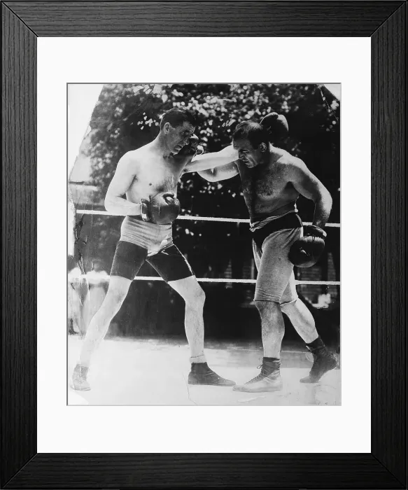 Framed Print : Jeffries and Corbett Re-Enacting Fight Framed Print : Jeffries and Corbett Re-Enacting Fight