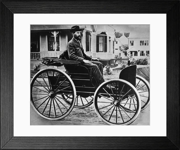 Framed Print : Charles Duryea in His Third Car Framed Print : Charles Duryea in His Third Car