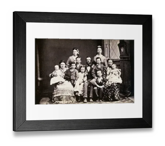 Framed Print : Mormon Family with Two Wives and Nine Children Framed Print : Mormon Family with Two Wives and Nine Children