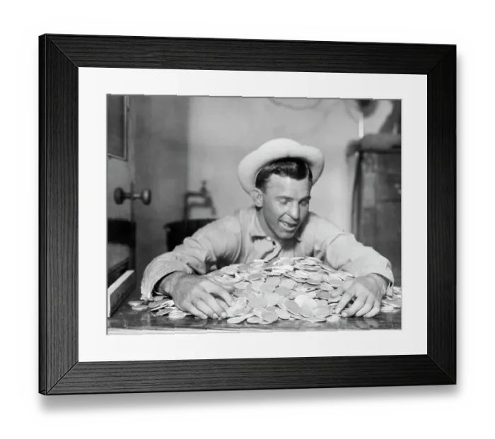 Framed Print : Battling Nelson, Arms Around Gold Coins Framed Print : Battling Nelson, Arms Around Gold Coins