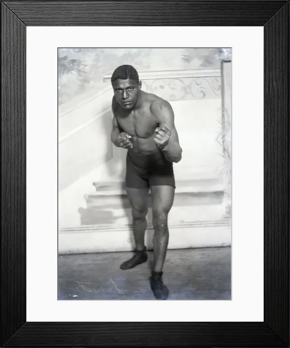 Framed Print : Joe Jeanette Strikes Fighting Pose Framed Print : Joe Jeanette Strikes Fighting Pose