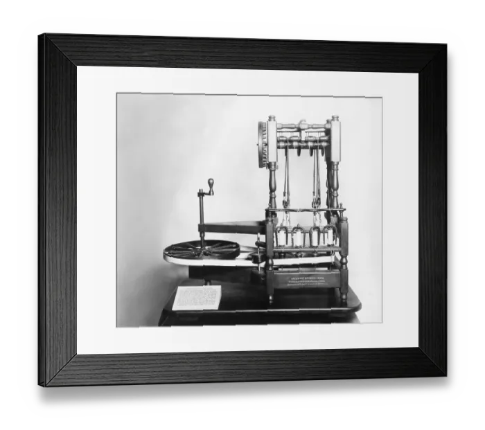 Framed Print : Replica of Arkwright's First Spinning Machine