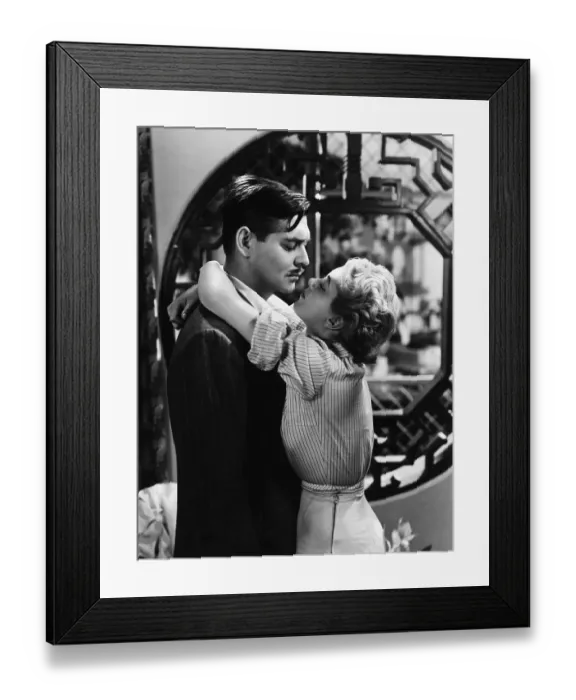 Framed Print : Clark Gable W / Moustache Hugged By Blonde Framed Print : Clark Gable W / Moustache Hugged By Blonde