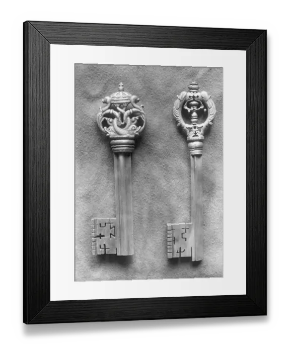 Framed Print : Two Keys with Intricate Mechanism Details Framed Print : Two Keys with Intricate Mechanism Details