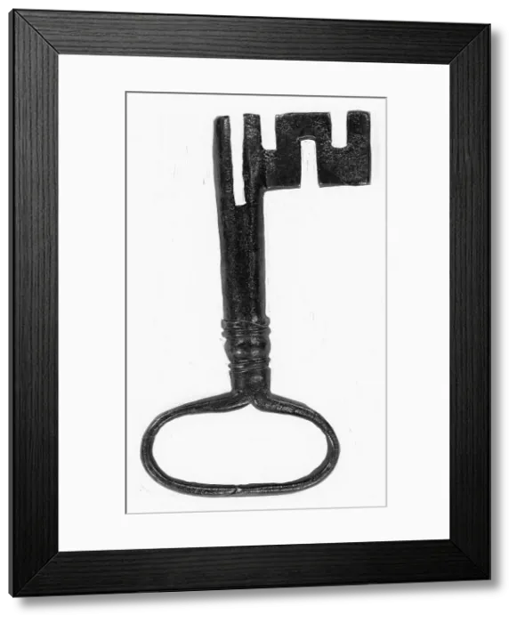 Framed Print : Skeleton Key For Drawer, 17 Century Framed Print : Skeleton Key For Drawer, 17 Century