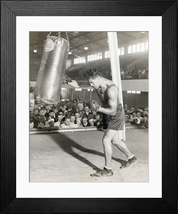 Framed Print : Max Schmeling Works Out With Punching Ba Framed Print : Max Schmeling Works Out With Punching Ba