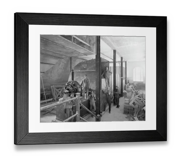 Framed Print : Interior Of Power Plant; Generator Shown