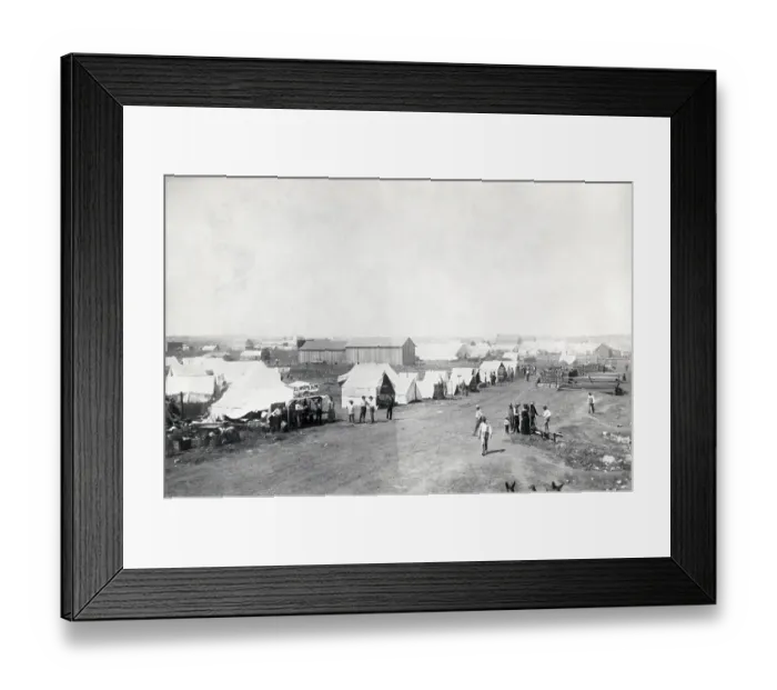 Framed Print : Tent City In Ok 1901 Pedestrians Walking Framed Print : Tent City In Ok 1901 Pedestrians Walking