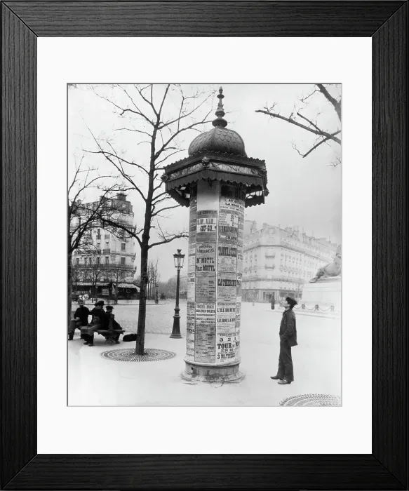 Framed Print : Poster-Covered Morris Column Framed Print : Poster-Covered Morris Column