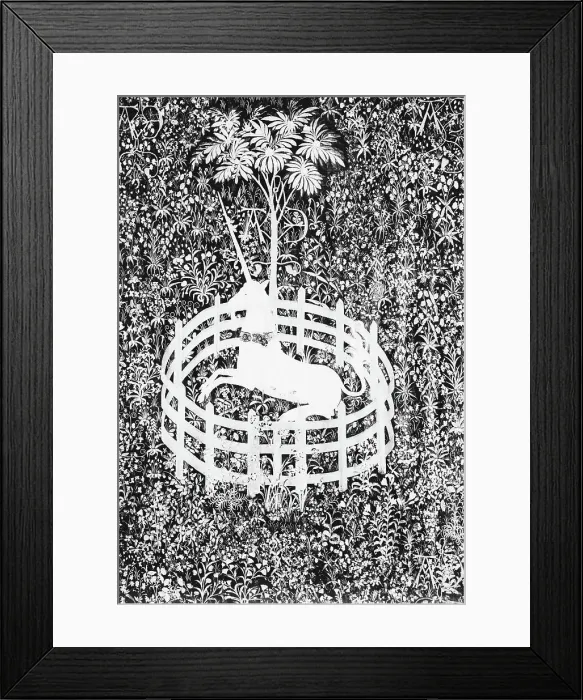 Framed Print : Unicorn Resting Under Tree Framed Print : Unicorn Resting Under Tree