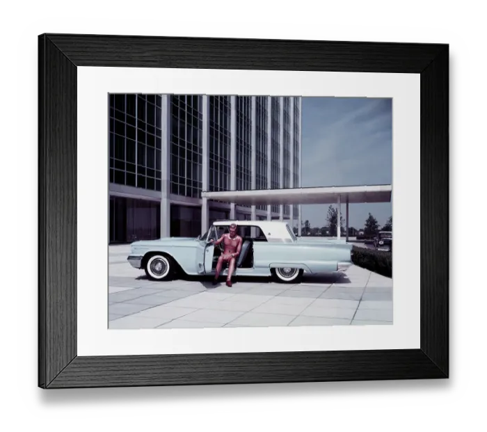 Framed Print : Crash Test Dummy Seated in Ford Thunderbird Framed Print : Crash Test Dummy Seated in Ford Thunderbird