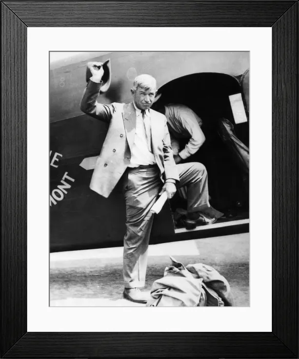 Framed Print : Will Rogers Standing At Plane Entrance Framed Print : Will Rogers Standing At Plane Entrance