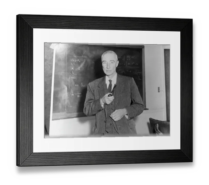 Framed Print : Robert Oppenheimer At Blackboard Framed Print : Robert Oppenheimer At Blackboard