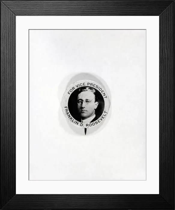 Framed Print : Franklin D. Roosevelt Vice Presidential Campaign Button Framed Print : Franklin D. Roosevelt Vice Presidential Campaign Button