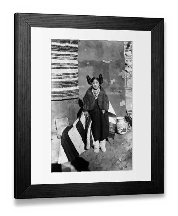 Framed Print : Hopi Maiden With Hair Tied In Two Knots Framed Print : Hopi Maiden With Hair Tied In Two Knots