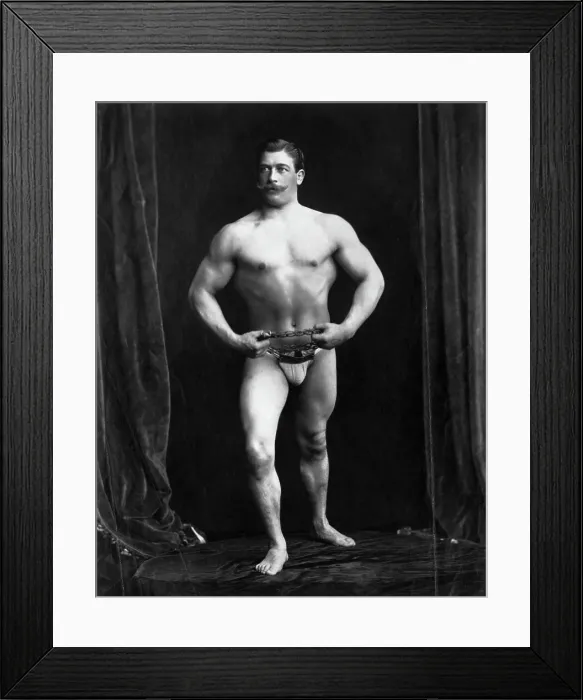 Framed Print : Strong Man In Briefs Breaking Chains Framed Print : Strong Man In Briefs Breaking Chains