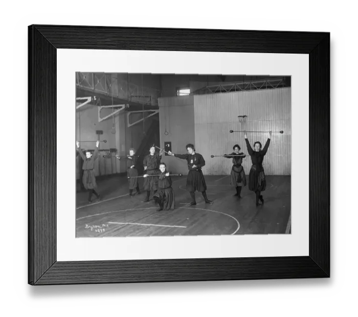 Framed Print : Women Exercising In Gymnastics Class Framed Print : Women Exercising In Gymnastics Class