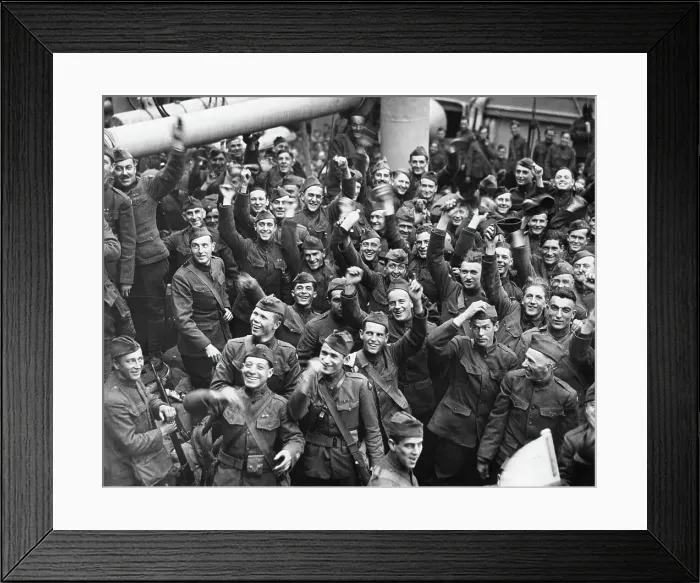 Framed Print : Soldiers Arriving in Hoboken, New Jersey Framed Print : Soldiers Arriving in Hoboken, New Jersey