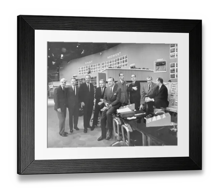 Framed Print : Newscasters In Studio;Cronkite, Traub, Sev Framed Print : Newscasters In Studio;Cronkite, Traub, Sev