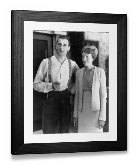 Framed Print : Gary Cooper Standing With Amelia Earhart Framed Print : Gary Cooper Standing With Amelia Earhart