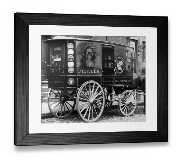 Framed Print : Early Heinz Wagon with Advertising