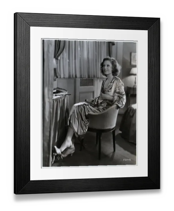 Framed Print : Joan Crawford In Robe With Hairdryer Framed Print : Joan Crawford In Robe With Hairdryer