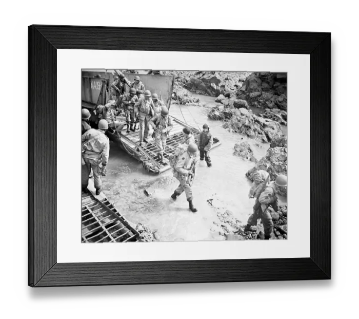 Framed Print : Us Marines Leaving Landing Craft Framed Print : Us Marines Leaving Landing Craft