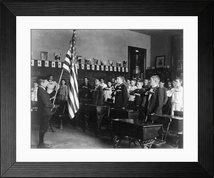 Framed Print : Class Recites Pledge Of Allegiance Framed Print : Class Recites Pledge Of Allegiance