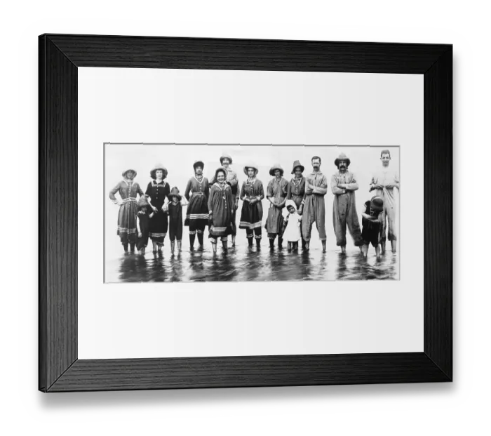 Framed Print : Men, Women In Old Bathing Suits; Shore Framed Print : Men, Women In Old Bathing Suits; Shore