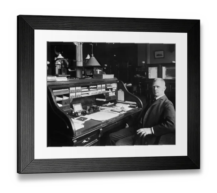Framed Print : Office Supervisor At Roll Top Desk Framed Print : Office Supervisor At Roll Top Desk
