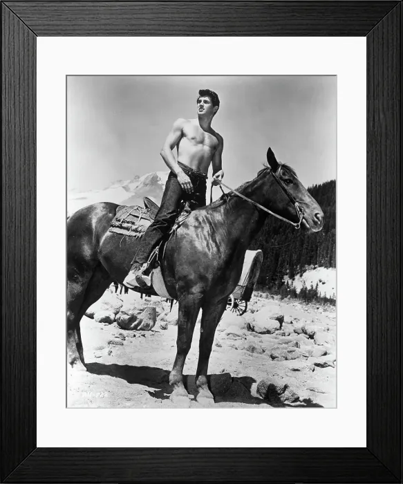 Framed Print : Rock Hudson On Horseback Shirtless Framed Print : Rock Hudson On Horseback Shirtless