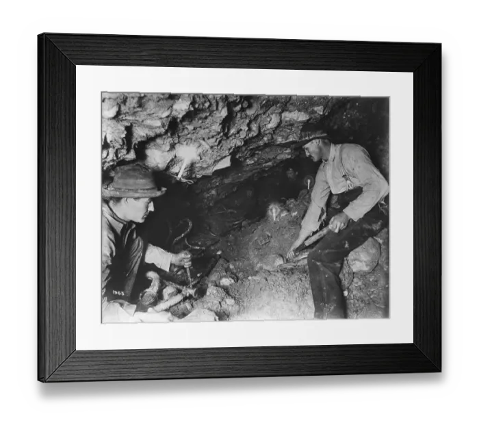 Framed Print : Miners Work Underground Framed Print : Miners Work Underground