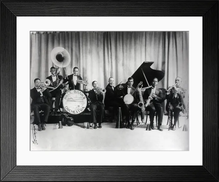 Framed Print : Jazz / Big Band On Stage; Playing Framed Print : Jazz / Big Band On Stage; Playing