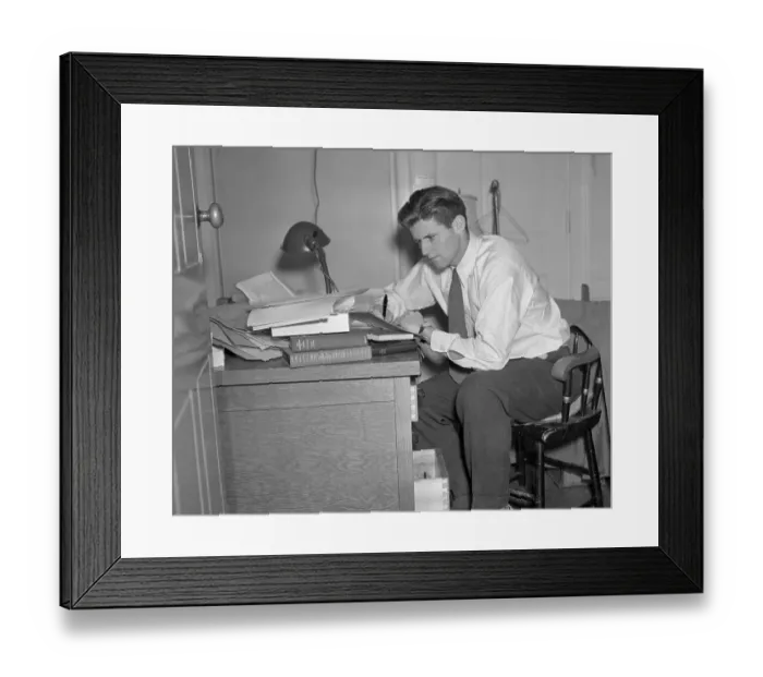 Framed Print : Joseph Patrick Kennedy Studying at College Framed Print : Joseph Patrick Kennedy Studying at College